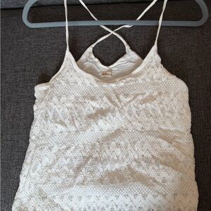 Hollister White Lace Tank Top
